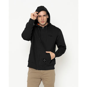 Hoodie Hitam Zipper Black